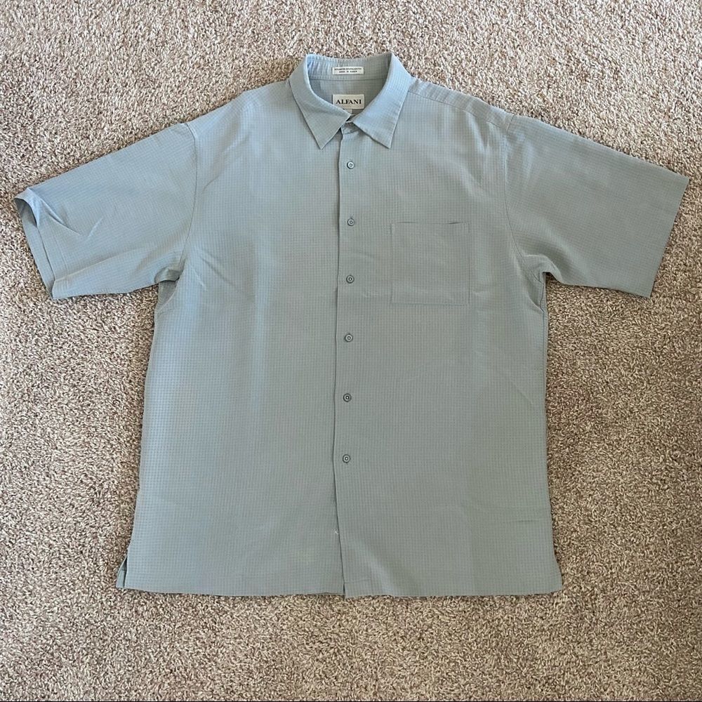 Alfani Short Sleeve Button Up Top